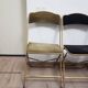 Set of 4 opera theater folding chairs from the 70s two-tone velvet brass