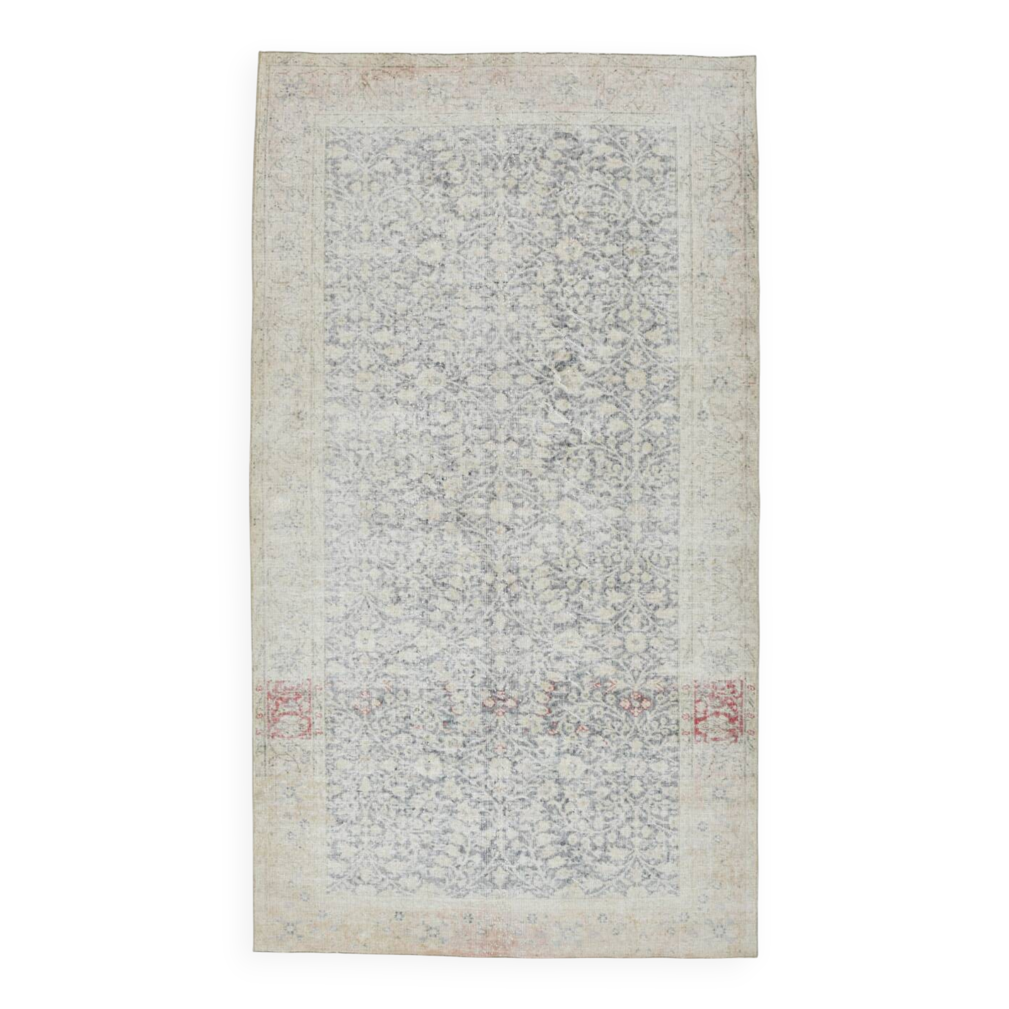 5x8 Navy Blue Beige Vintage Persian Rug, 144x259Cm SK 21485