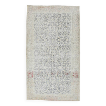 5x8 Navy Blue Beige Vintage Persian Rug, 144x259Cm SK 21485