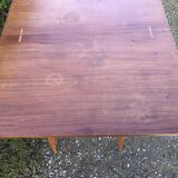 Vintage extendable wallet table in teak and beech.
