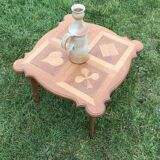 Vintage oak coffee table 1950 patterns card game