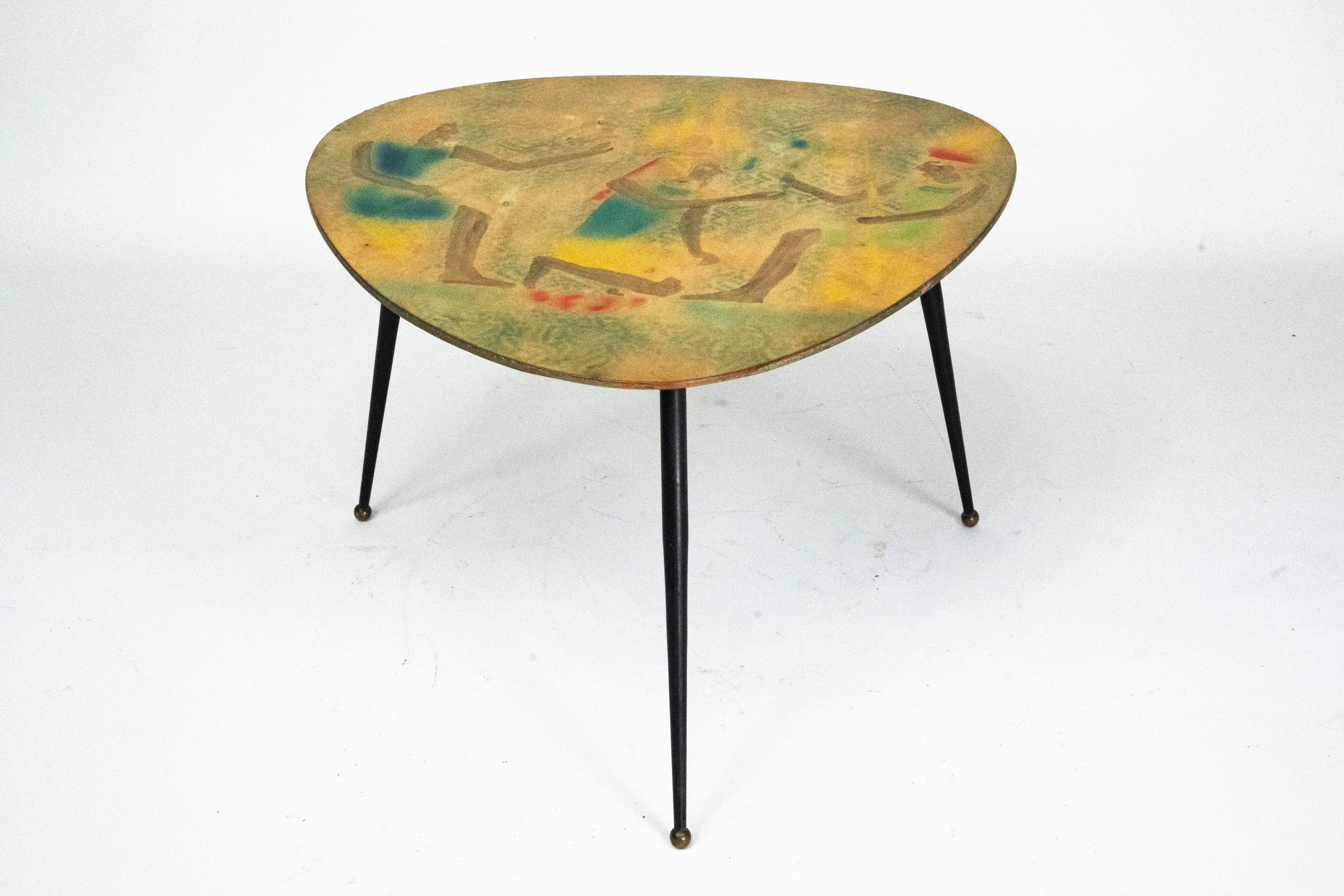 Italian Mid-Century Modern Tripod Coffee Table, 1950s