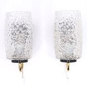Pair of gold and black metal sconces, 50s