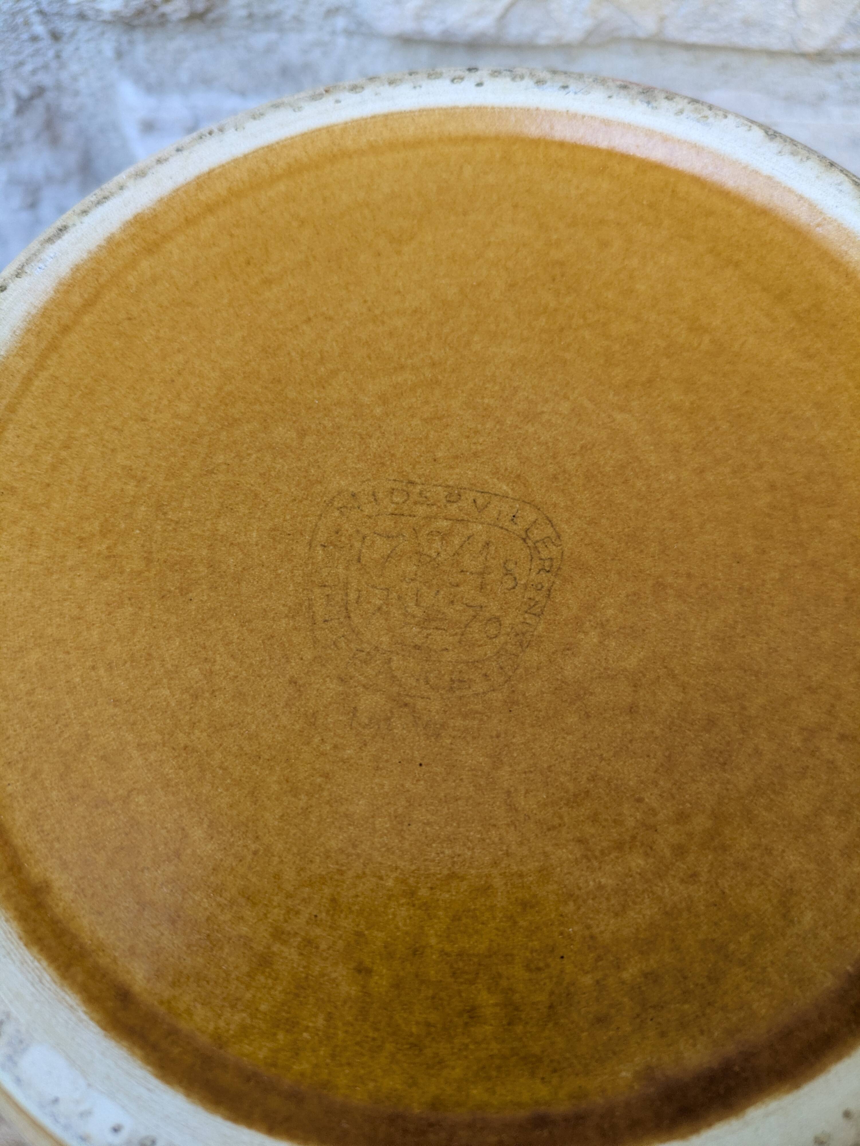 Vintage stoneware salad bowl from Niderviller, Fauve model, 1960s/70s, 24.5cm.