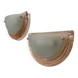 Murano glass half moon wall lights from the 80s (X2)