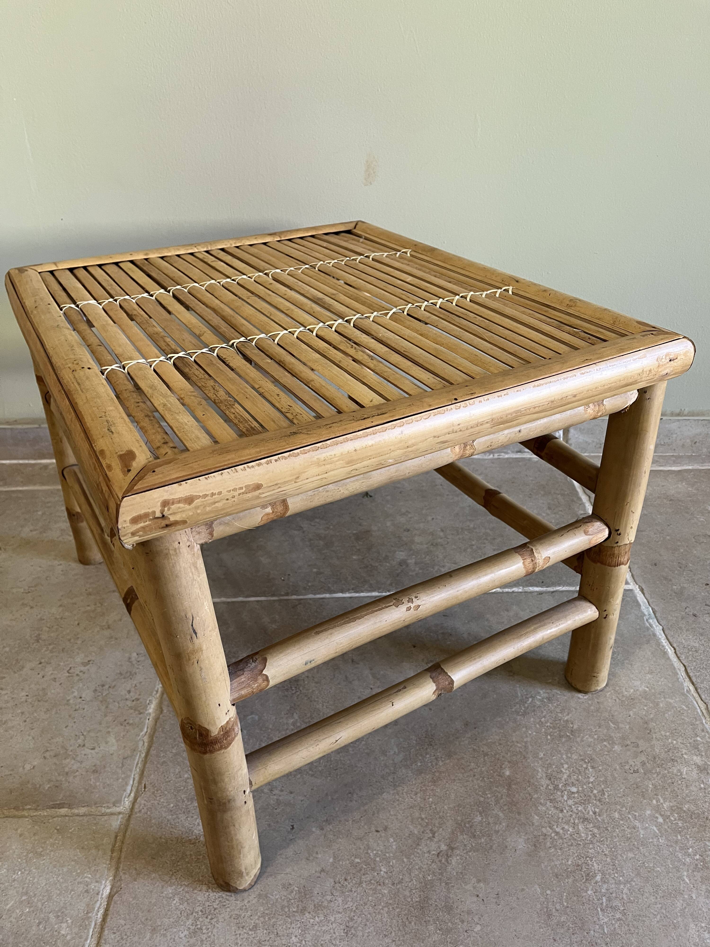 Vintage bamboo coffee table