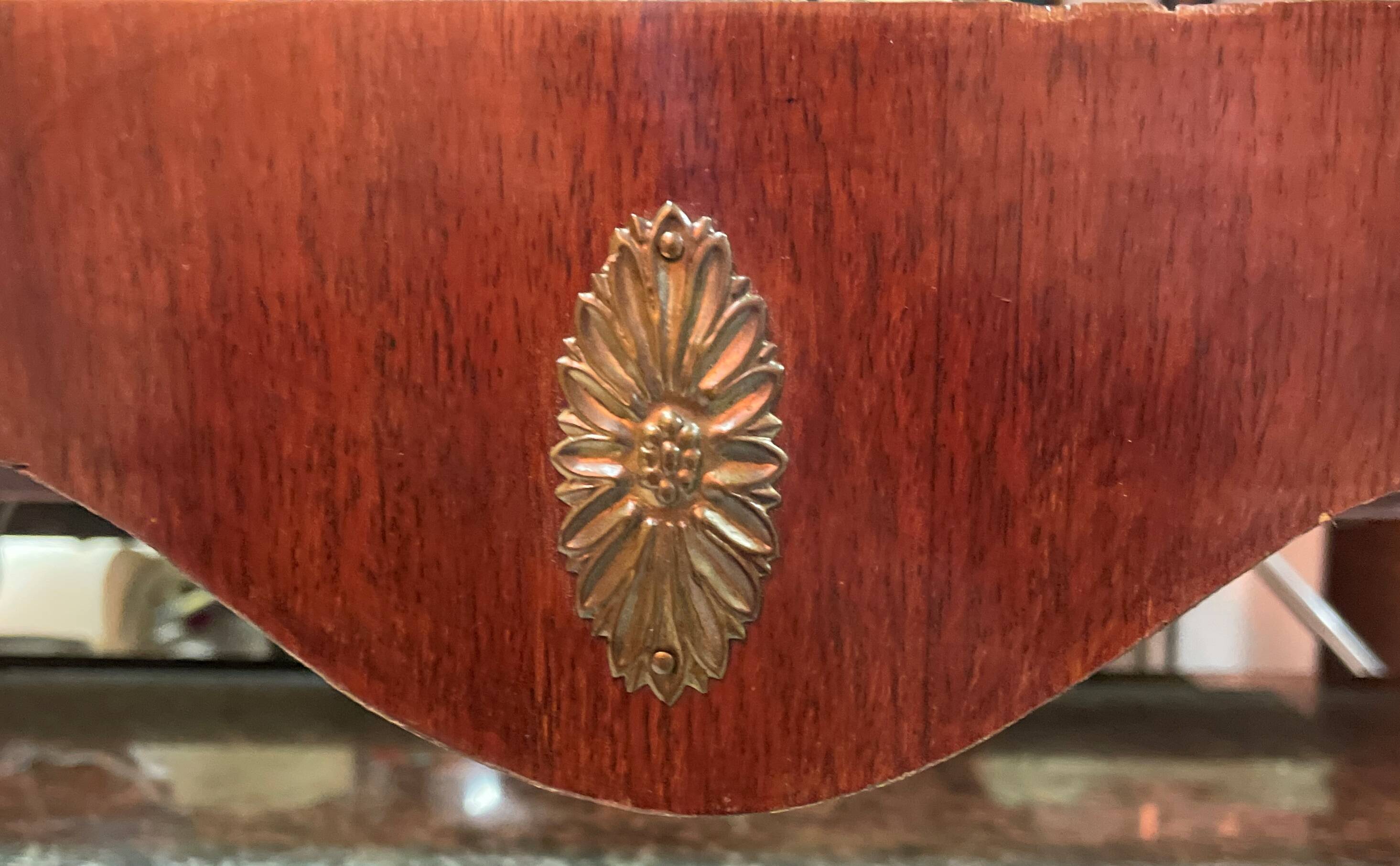 Elegant marble and rosewood console table, Italy, 1950s