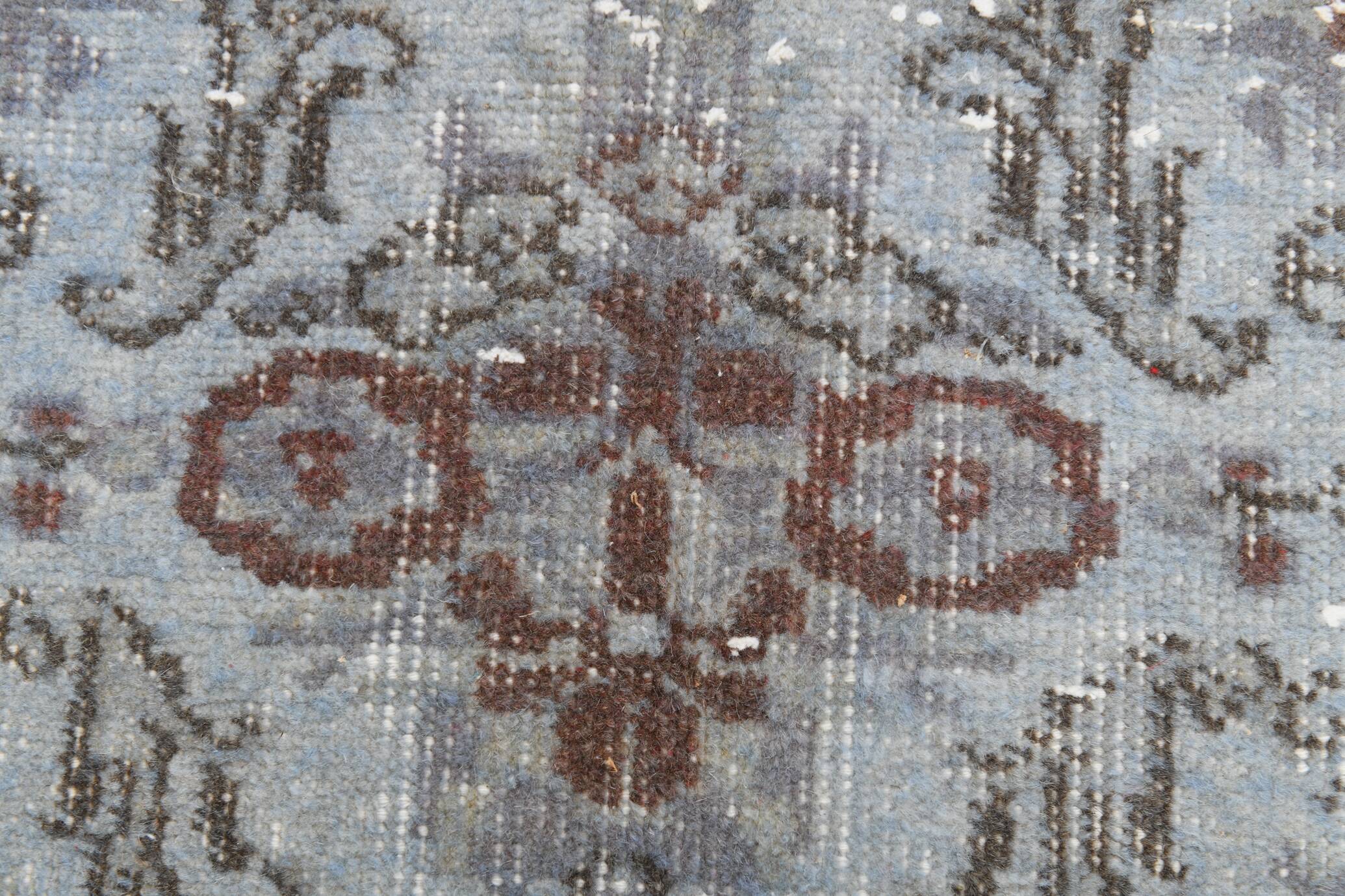 6x10 Rug For Living Room Bordered Blue Turkish Vintage Area Rug, 184x301Cm SK 1512