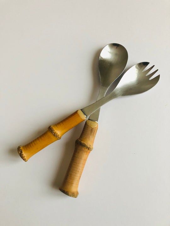 Couverts à salade bambou