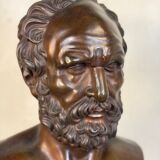 Bronze bust representing a philosopher after the Antique, 19th century, foundry Luppens.