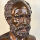 Bronze bust representing a philosopher after the Antique, 19th century, foundry Luppens.