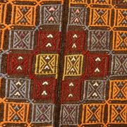 Red Yellow Tribal Pattern Kilim Rug, 145x282Cm