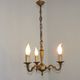Petite Brass Vintage French Mid Century Traditional 3 Light Chandelier 5365