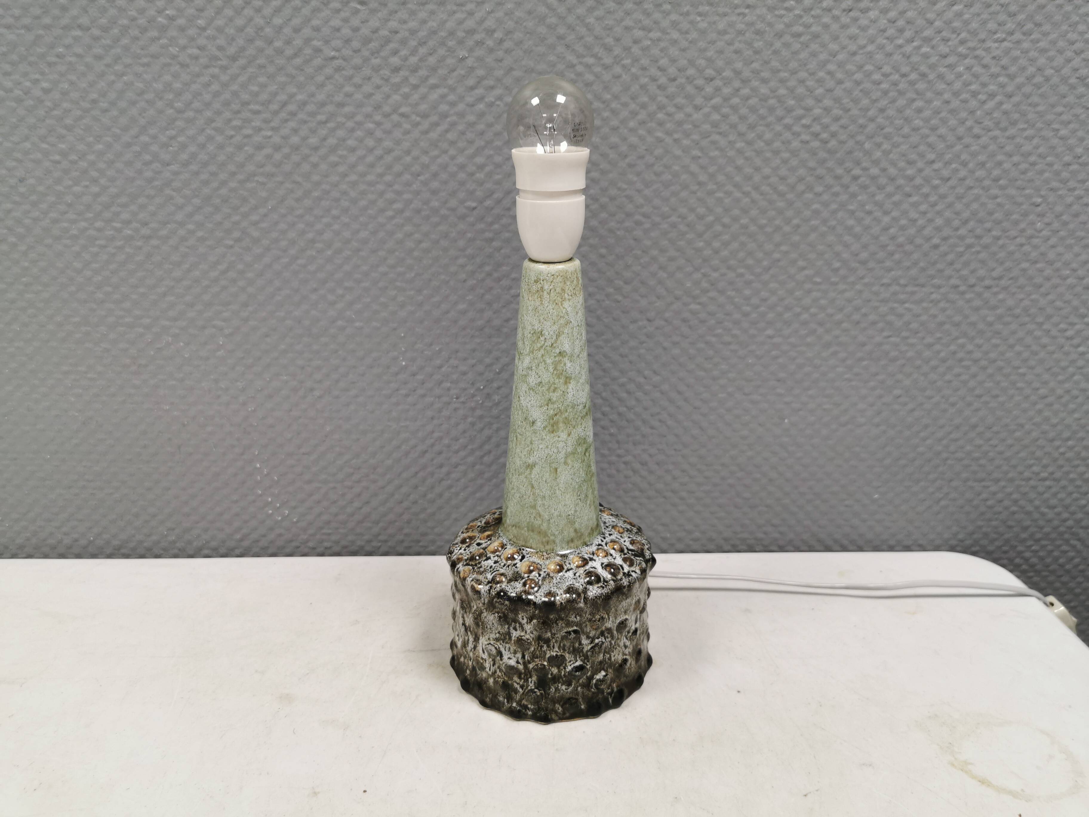 Danish table lamp in ceramic with a beautiful mint green glaze.