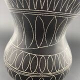 Jean de LESPINASSE (1896-1979). Bell-bottomed vase with corolla neck in glazed ceramic