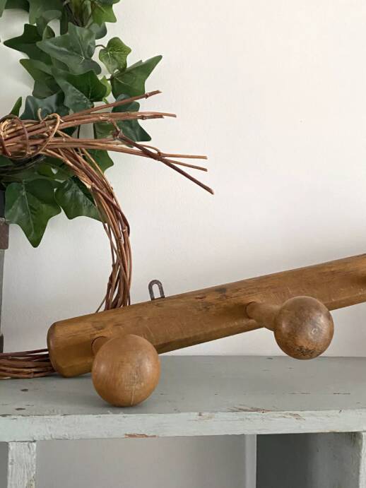 Blond wood coat rack