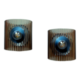 Pair of wall sconces in plexiglass seventies vintage