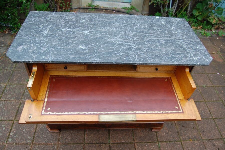 Louis Philippe period walnut secretary chest of drawers from the 19th century.