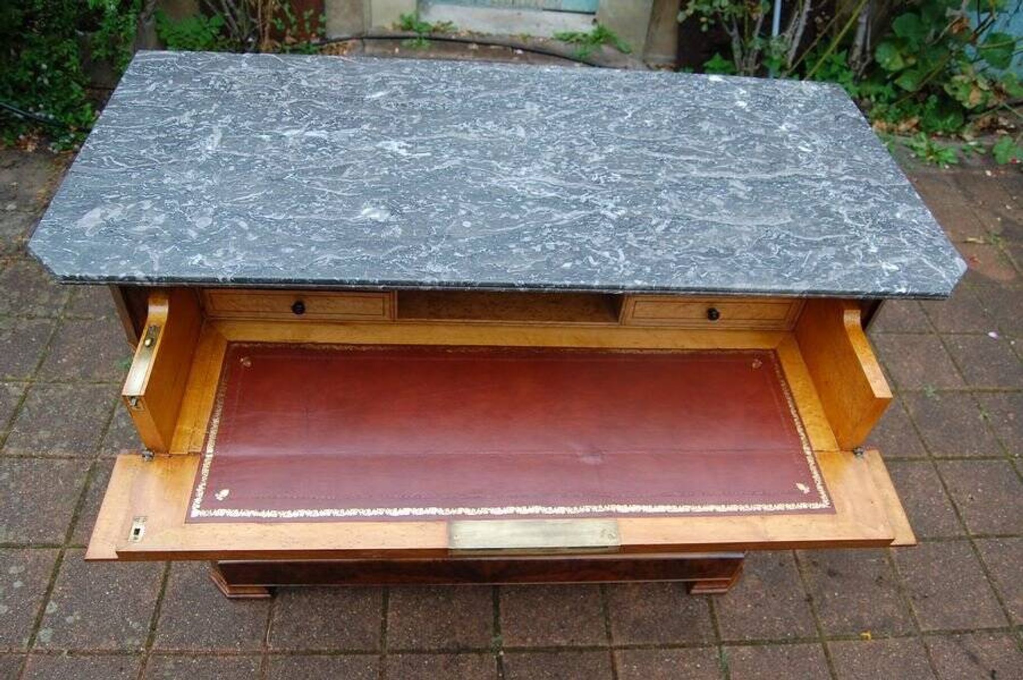 Commode secrétaire d'époque Louis Philippe en noyer du 19e siècle