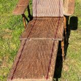 Transat chaise longue rotin