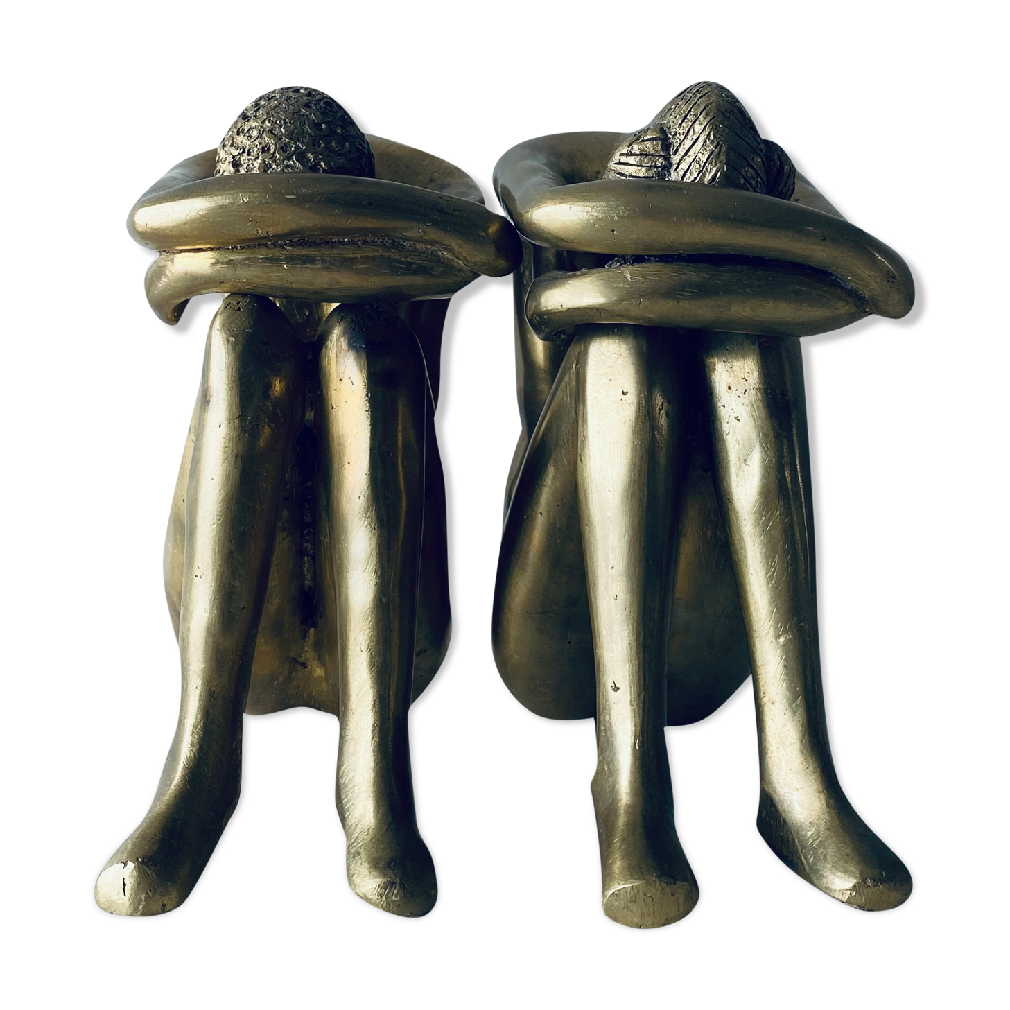 Couple carved in gilded bronze