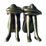 Couple carved in gilded bronze