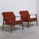 Danish pair of easy chairs in oak by Niels Koefoed, 1960s