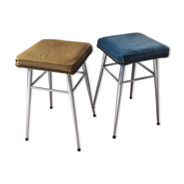 Paire de tabourets vintage des années 50-60