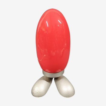 "fjorton" lamp dino egg red by tatsuo konno for ikea 1990s