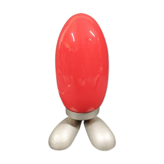 "fjorton" lamp dino egg red by tatsuo konno for ikea 1990s