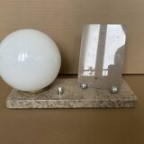 Art Deco marble photo holder lamp