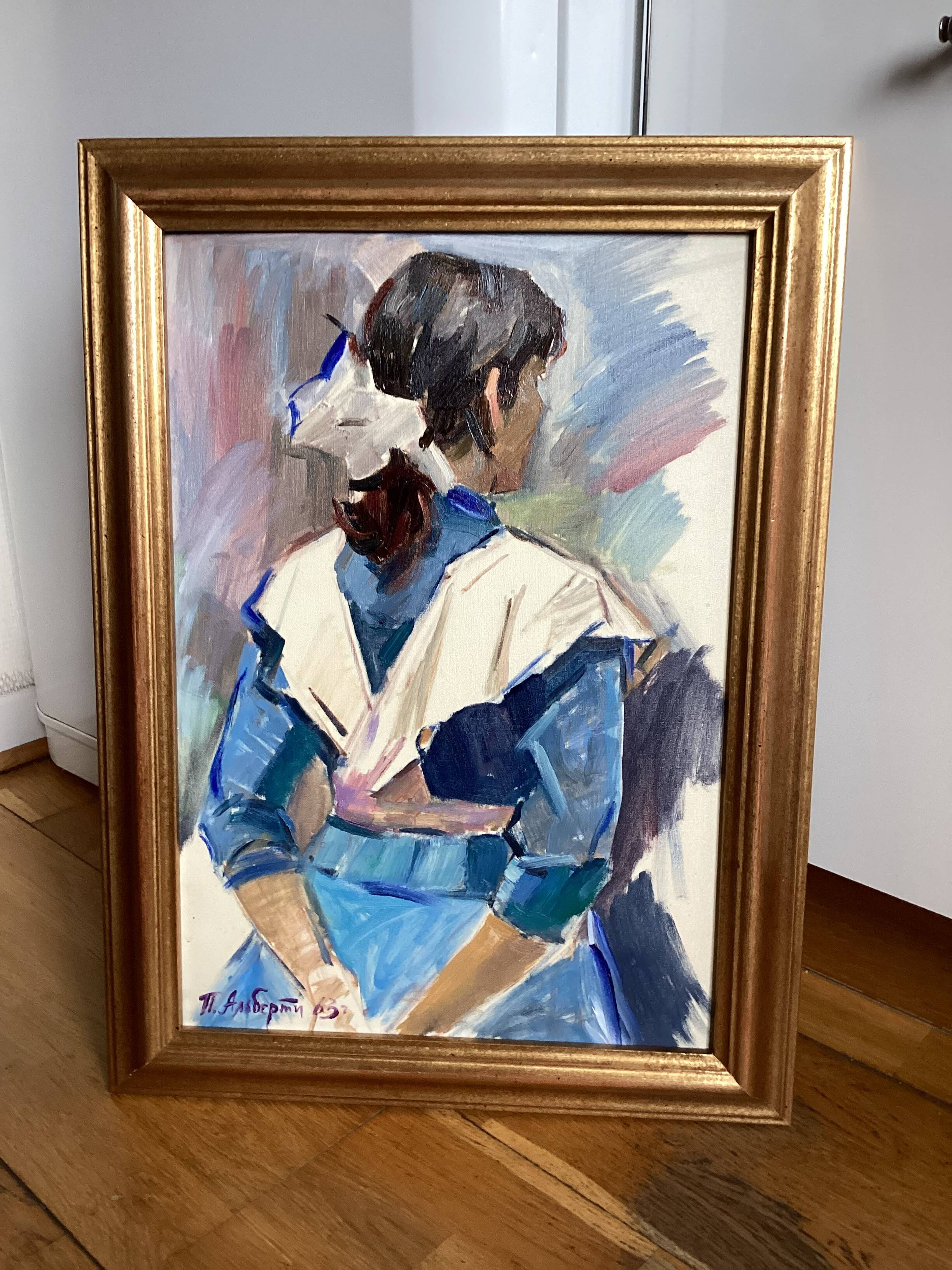 Oil painting on canvas signed dimensions: height -57cm- width -41 cm-