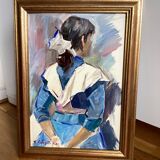 Oil painting on canvas signed dimensions: height -57cm- width -41 cm-