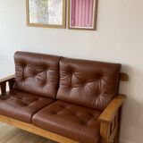 Vintage solid oak bench
