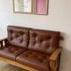Banquette vintage en chêne massif