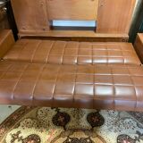 Set sofa daybed and armchair skaï vintage year 50