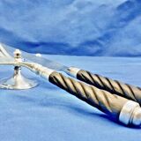 8 antique Art Deco silver-plated metal knife rests, Cailar Bayard hallmark