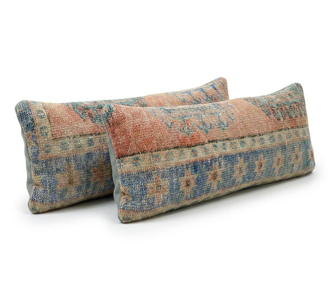 Set of 2 vintage Turkish cushion covers 41x119 cm