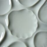 6 oyster plates in white Limoges porcelain