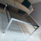 Coffee table chrome and smoked glass