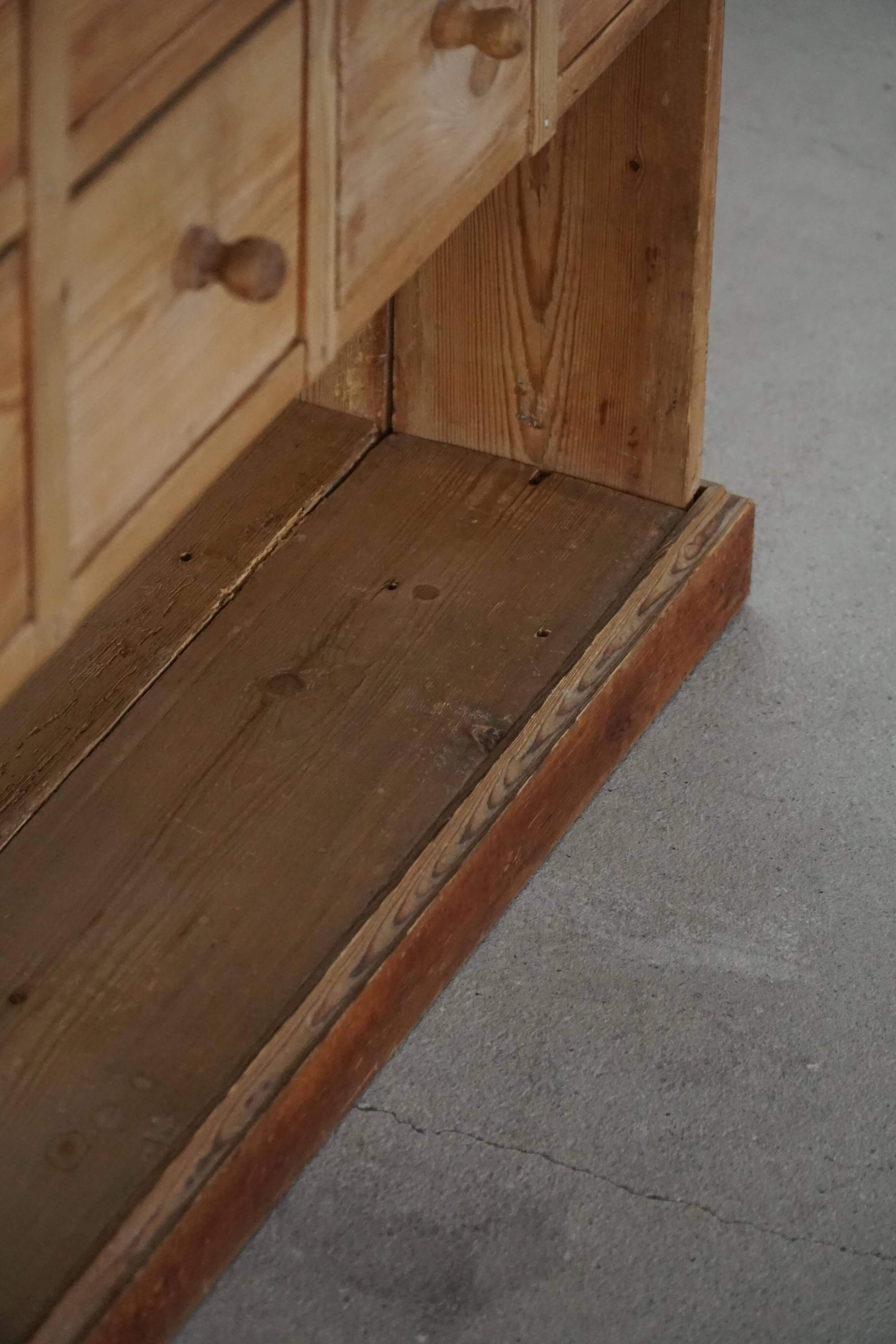Danish apothecary cabinet in antique pine from the 19th century / Console, 1850–1880s