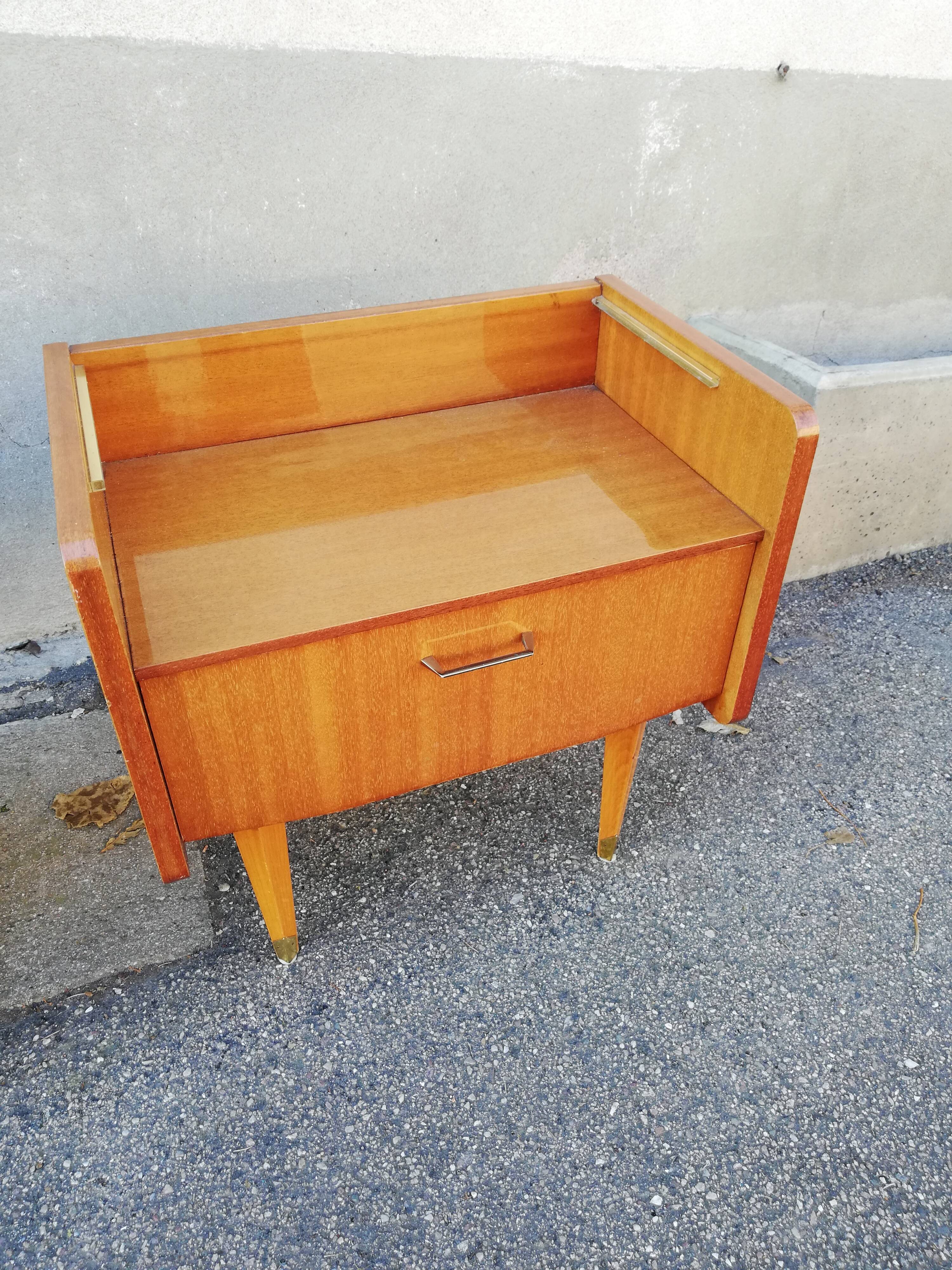 Pair of vintage bedside tables 1 flap