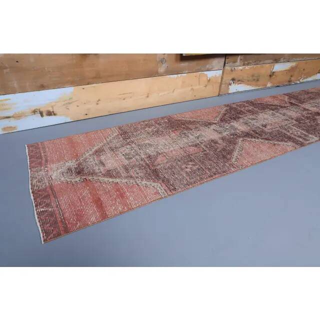1970s Turkish Oushak Handmade Runner Rug 78x337