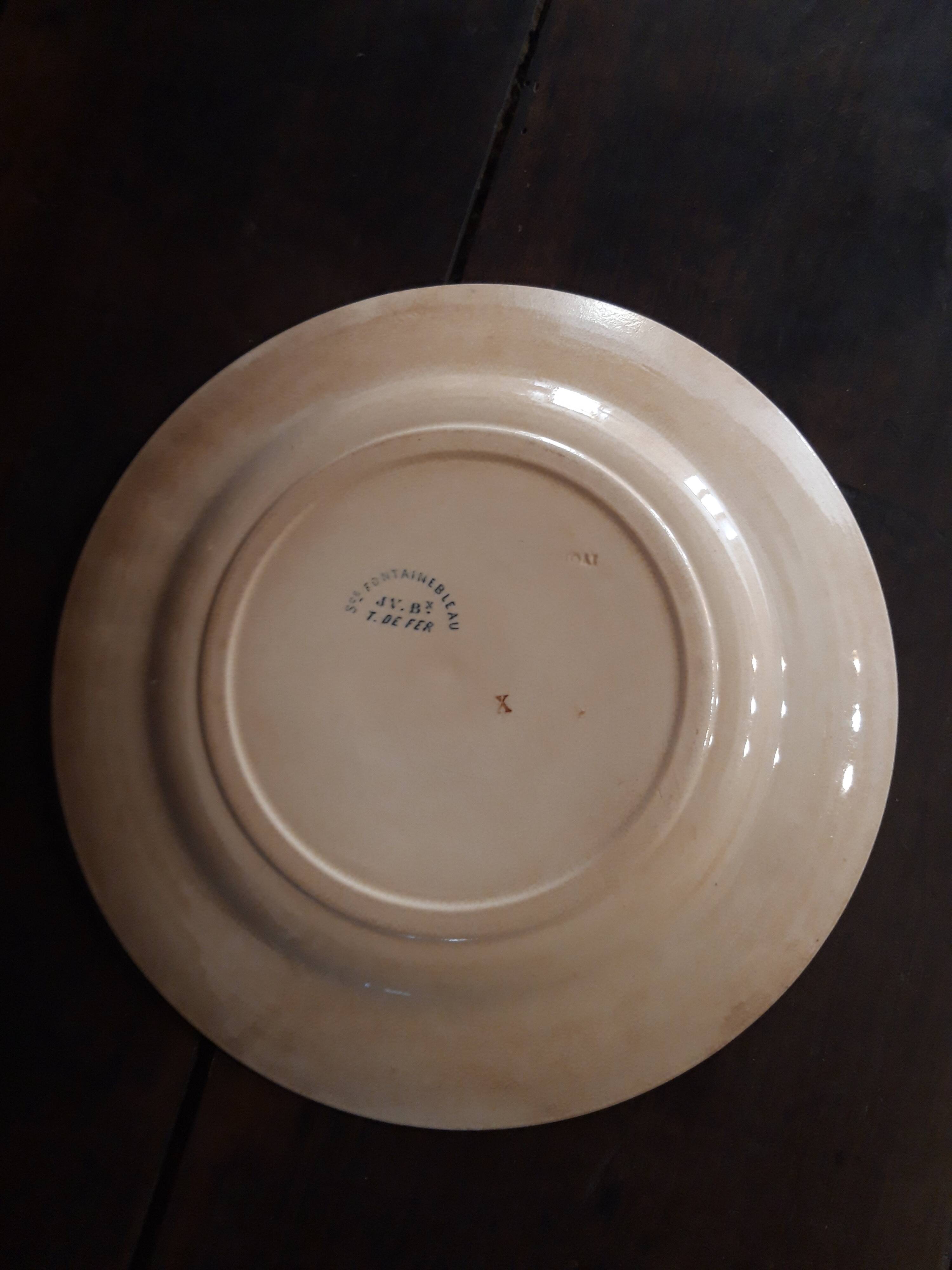19th Century Plate, Ironstone, Old Man Design - Fontainebleau Pattern