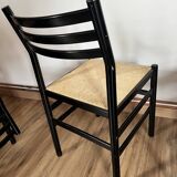 Set of 4 Italian black chairs 1970s