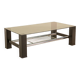 Table basse italienne rectangulaire deux étages 80's