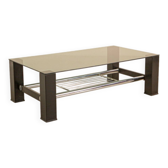 Table basse italienne rectangulaire deux étages 80's