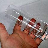 Crystal vase Baccarat roll tube engraved