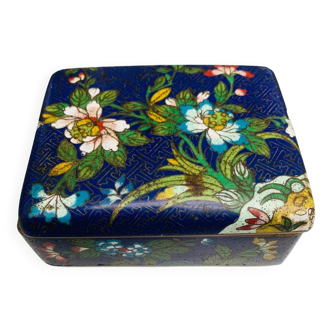 Boite émaillée cloisonnée chinoiseries