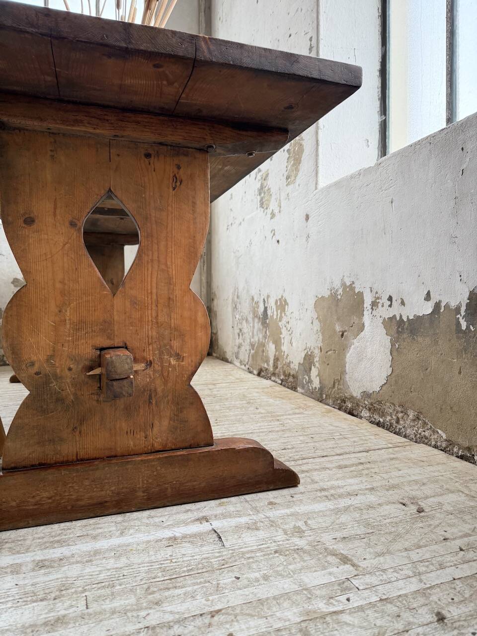 Monastery-style farmhouse table, pine, 210cm